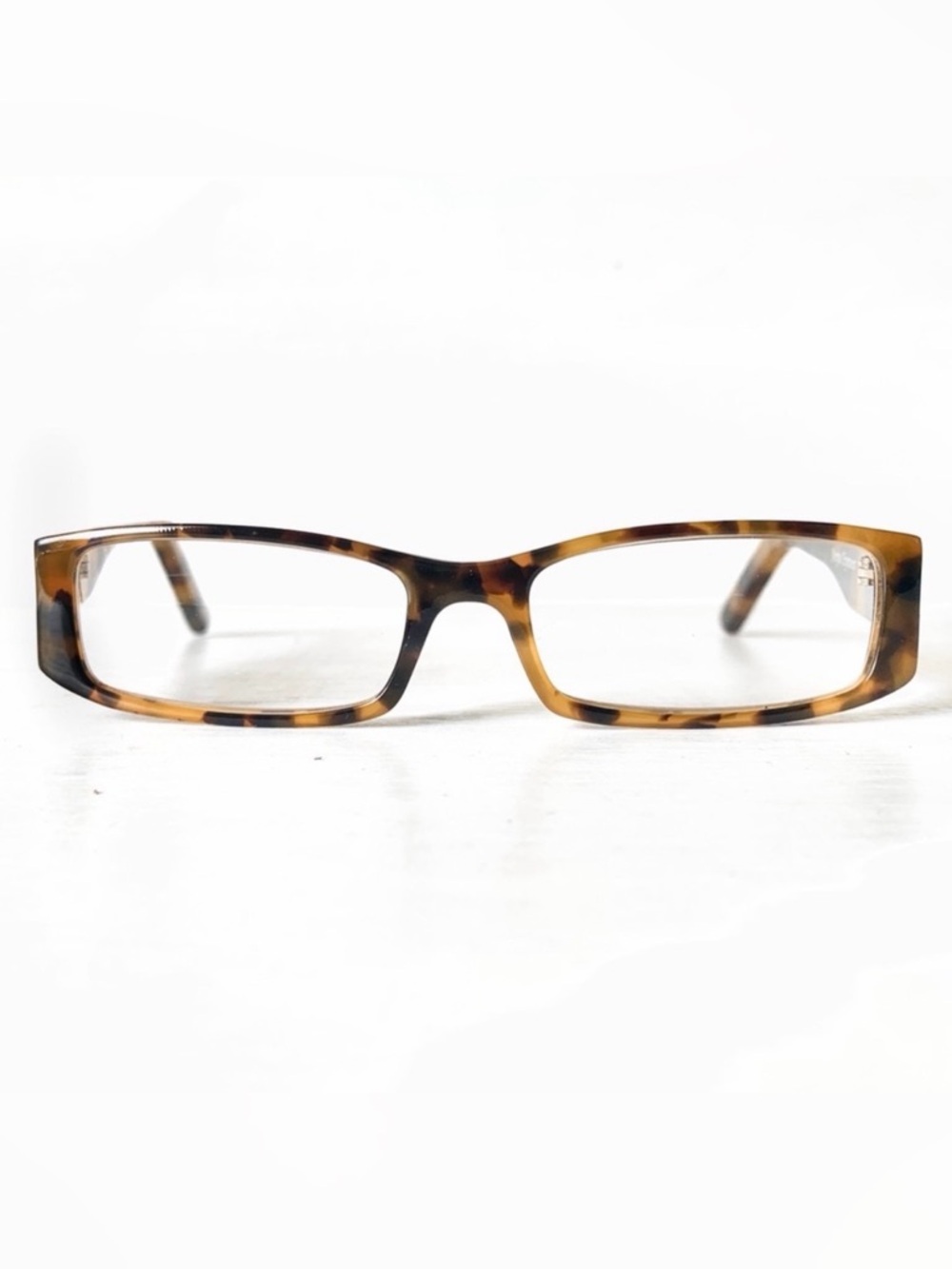 NEW Acetate +1.25 Reading Glasses Rectangular Petite Fit Vintage Amber Tortoise